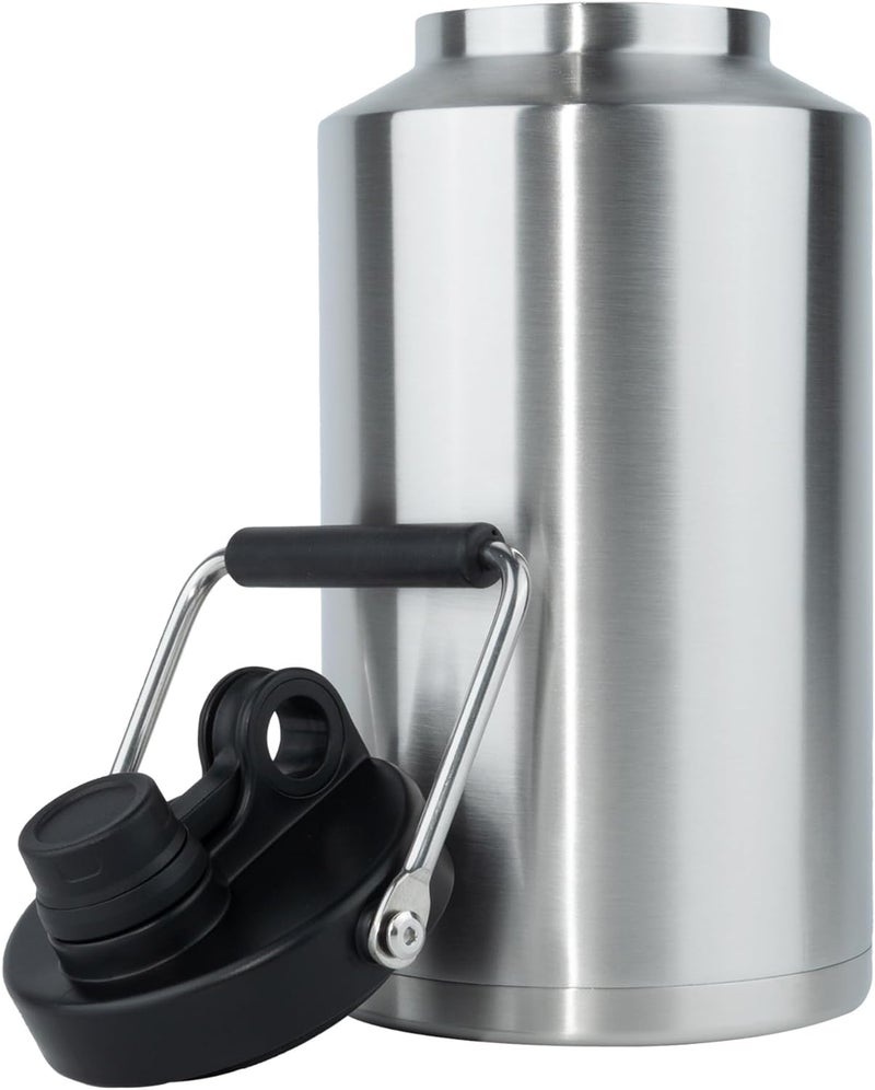 Kerilyn Insulated Gallon Jug with Handle, One Gallon, 128 Ounces, Stainless Steel, Large Double Vacuum Water Bottle for Hot & Cold Drinks, Wide Mouth, Sweat Proof, Great for Travel, Camping - Image 1